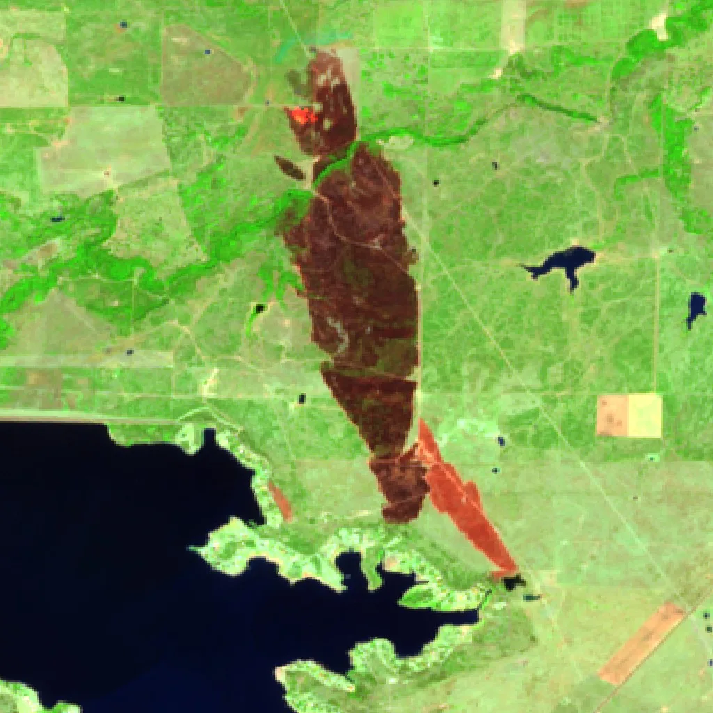 Arrowhead Fire (Texas) — Sentinel-2 SWIR (fuego)