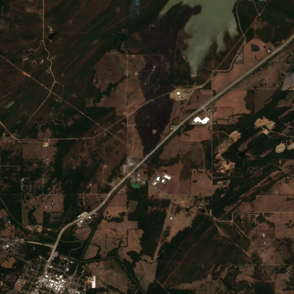 Incendio Atoka Lake (Oklahoma) — Sentinel-2 true color