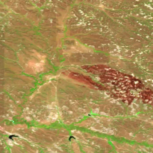 Ayers Pond Fire (Montana) — Sentinel-2 SWIR (fuego)