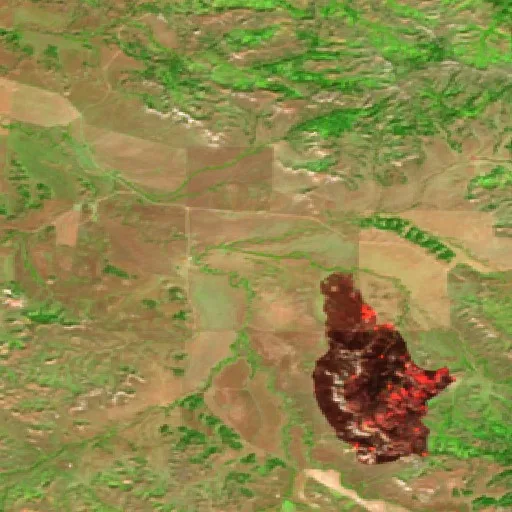 Incendio Beaver Creek (Montana) — Sentinel-2 SWIR (fuego)