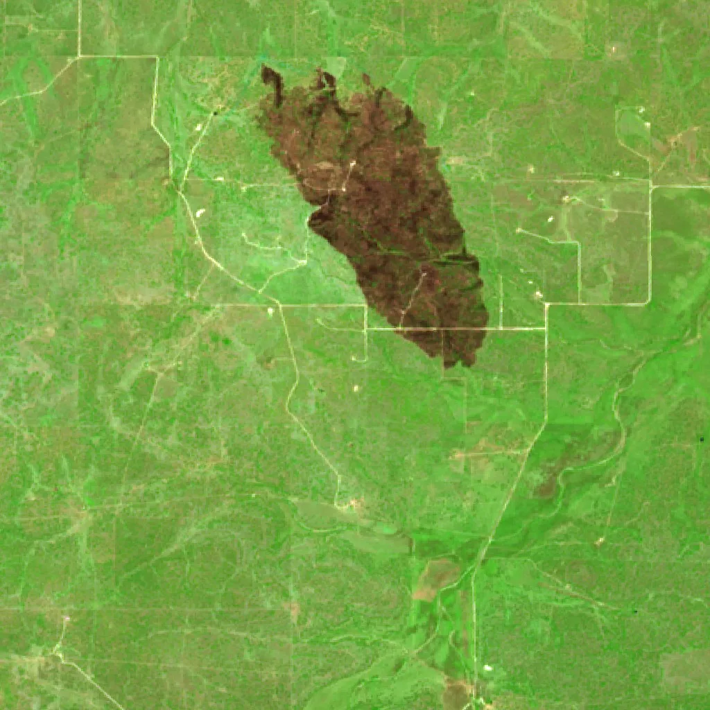 Incendio Benson (Texas) — Sentinel-2 SWIR (fuego)