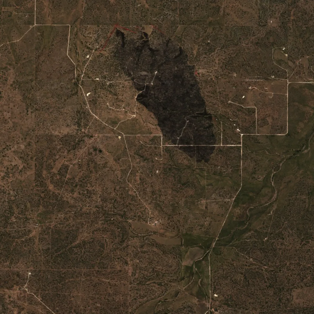 Incendio Benson (Texas) — Sentinel-2 true color