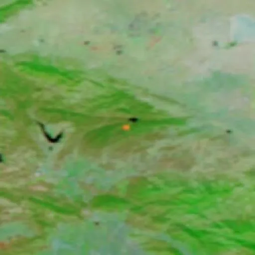 Incendio Bouquet (California) — NASA satellite