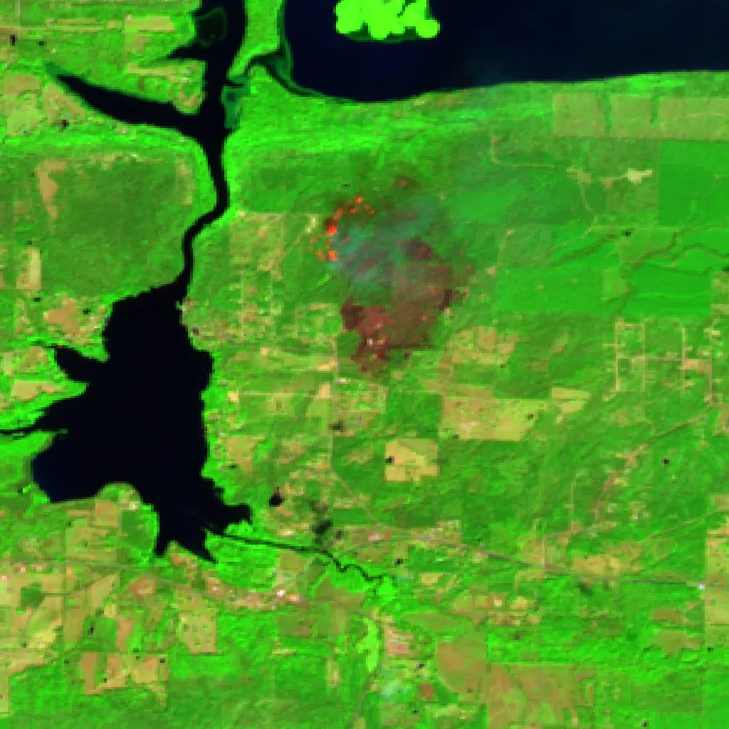 Brown Lane Fire (Arkansas) — Sentinel-2 SWIR (fuego)