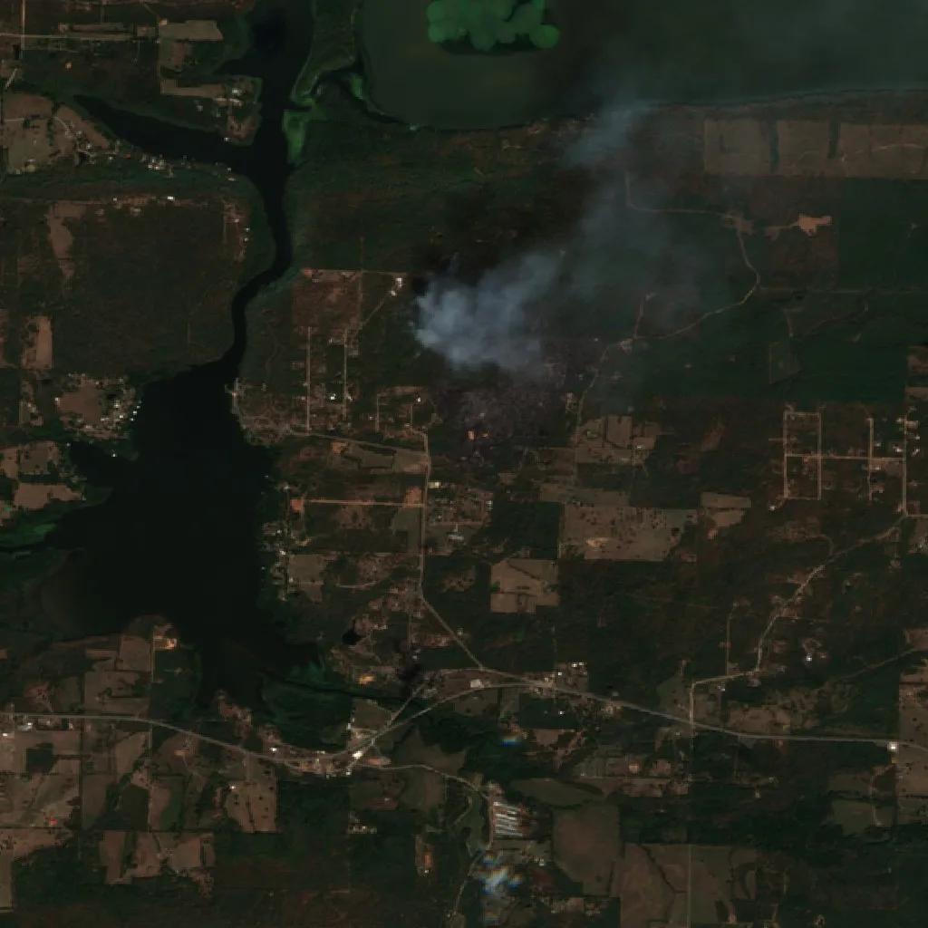 Brown Lane Fire (Arkansas) — Sentinel-2 true color