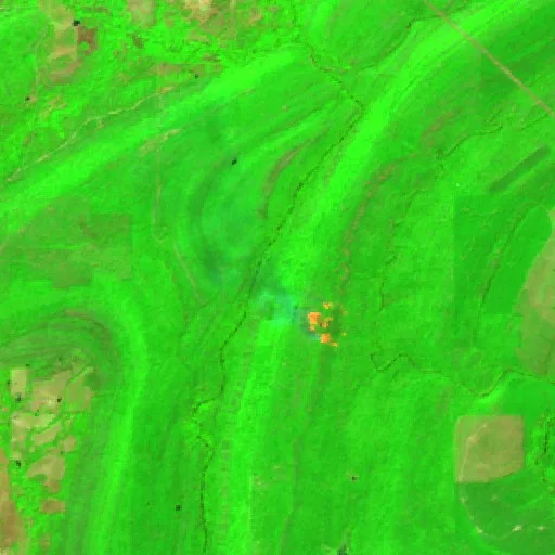 Buck Creek Fire (OK) — Sentinel-2 SWIR (fuego)