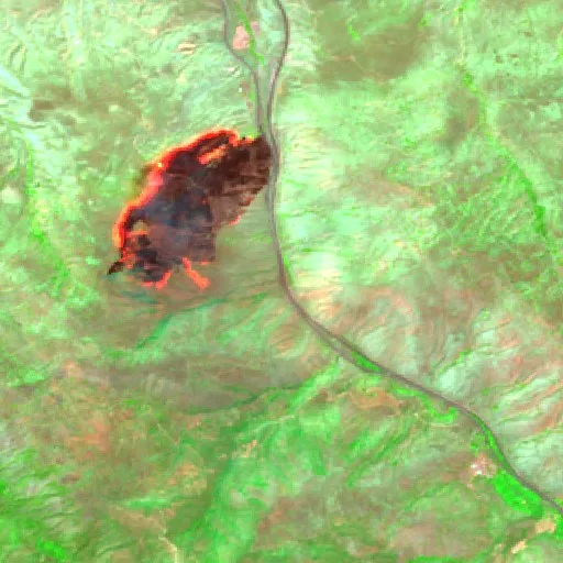 Incendio Buzzard (CA) — Sentinel-2 SWIR (fuego)