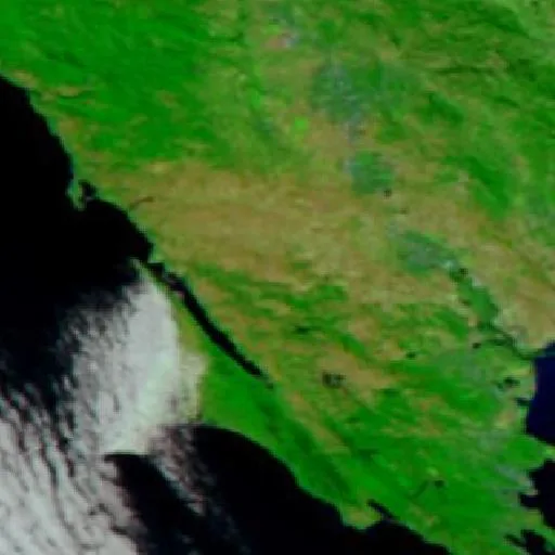 Chileno Fire (California) — NASA satellite