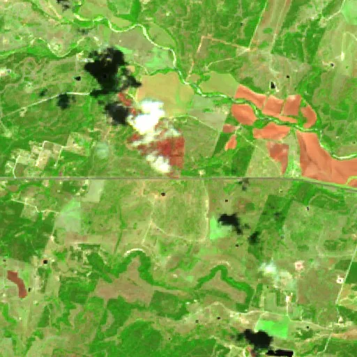 Incendio Coryell 7665 (Texas) — Sentinel-2 SWIR (fuego)