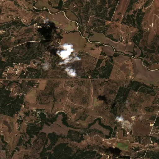 Incendio Coryell 7665 (Texas) — Sentinel-2 true color