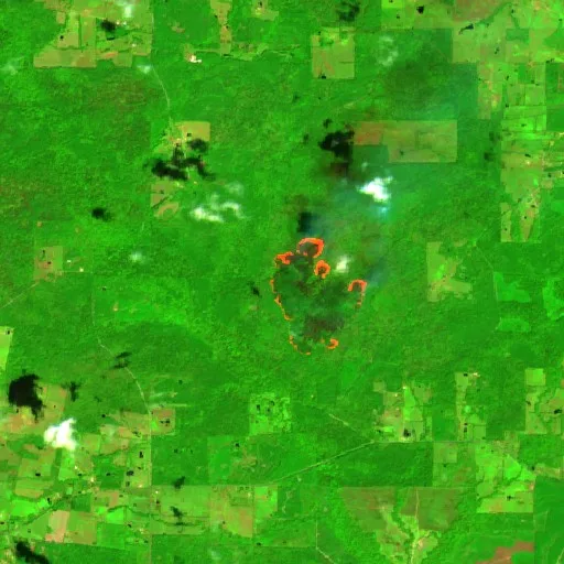 Double Barrel Fire (Texas) — Sentinel-2 SWIR (fuego)