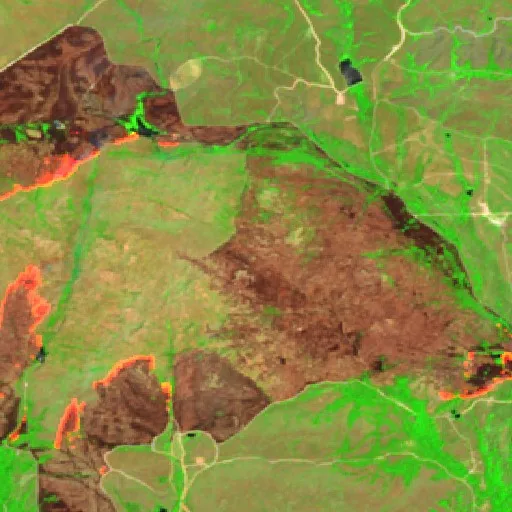 Incendio Eod (Oklahoma) — Sentinel-2 SWIR (fuego)