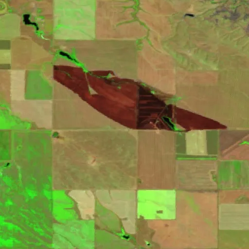 Four Corner Fire, Hayes, South Dakota — Sentinel-2 SWIR (fuego)