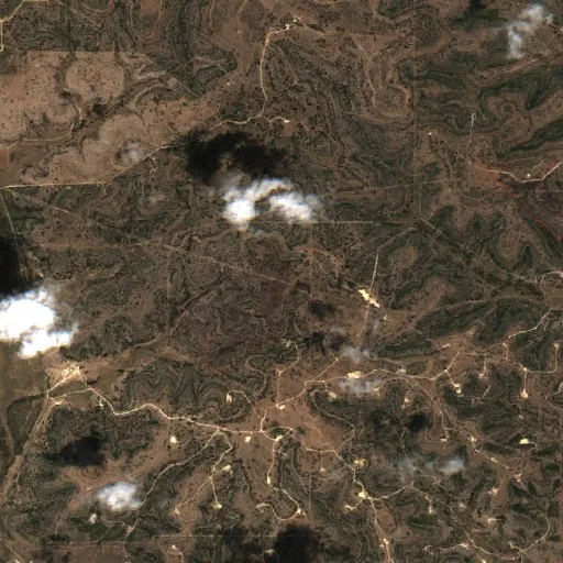 Incendio Granger (Texas) — Sentinel-2 true color