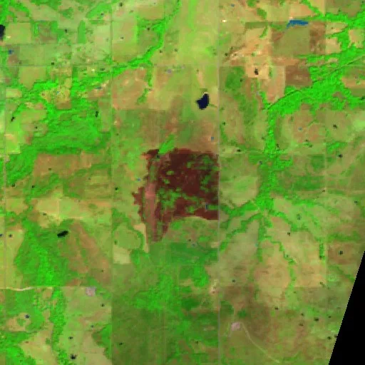 Incendio Lake Ranch (Oklahoma) — Sentinel-2 SWIR (fuego)