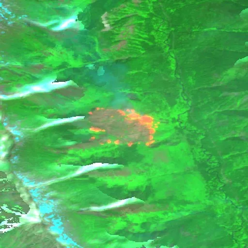 Incendio LITTLE GIANT (WA) — Sentinel-2 SWIR (fuego)