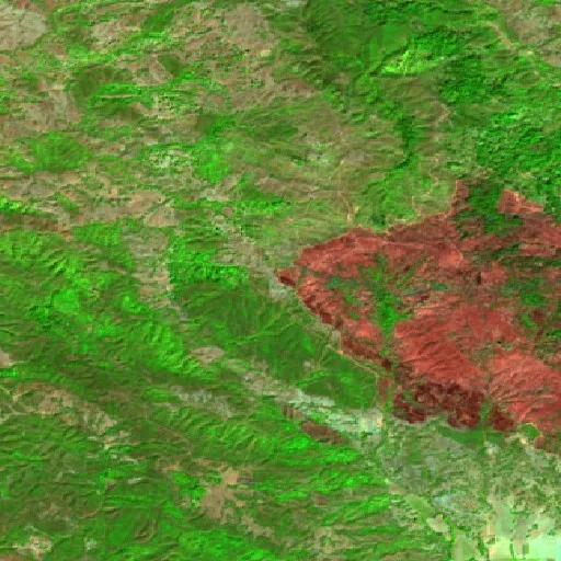Incendio Lucas (California) — Sentinel-2 SWIR (fuego)