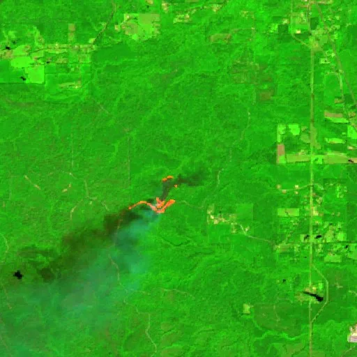 Incendio Merit Creek (Mississippi) — Sentinel-2 SWIR (fuego)