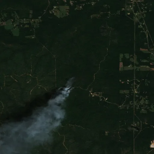 Incendio Merit Creek (Mississippi) — Sentinel-2 true color