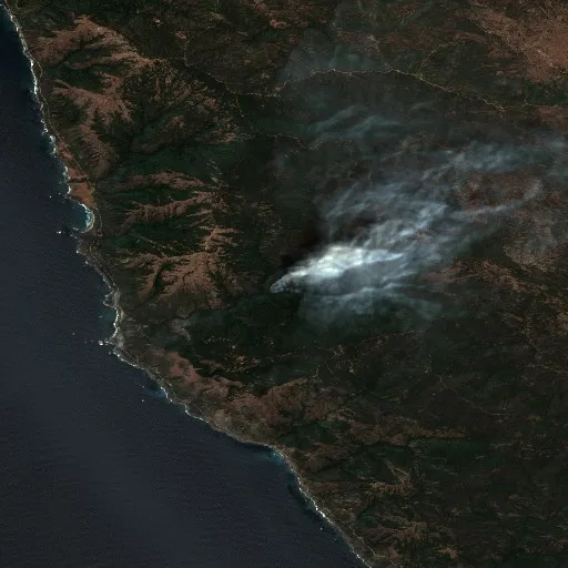 Incendio Plaskett (California) — Sentinel-2 true color