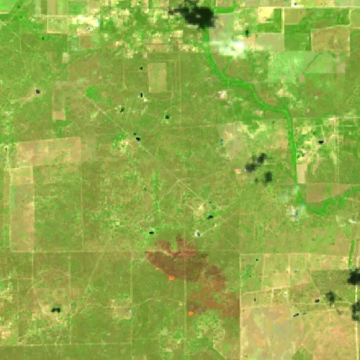 River Bluff Fire (Texas) — Sentinel-2 SWIR (fuego)