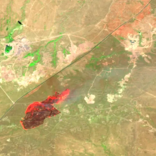 Round Up Fire (TX) — Sentinel-2 SWIR (fuego)