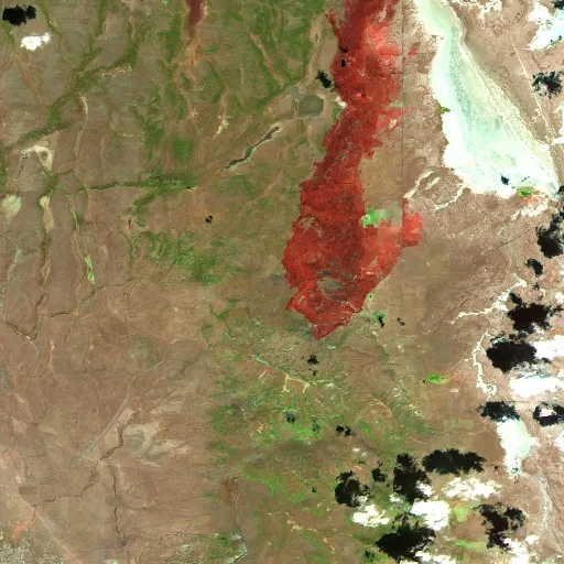 Incendio S-1 Vya (Nevada) — Sentinel-2 SWIR (fuego)