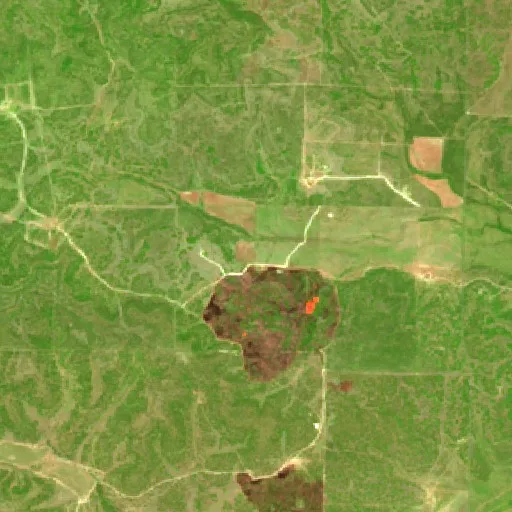 Incendio Upton 3 (Texas) — Sentinel-2 SWIR (fuego)