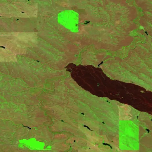 Incendio Van Meter (Dakota del Sur) — Sentinel-2 SWIR (fuego)