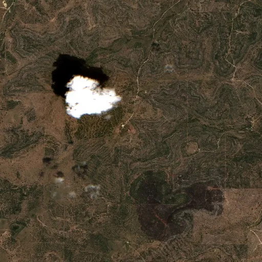 West Fork Fire (Texas) — Sentinel-2 true color