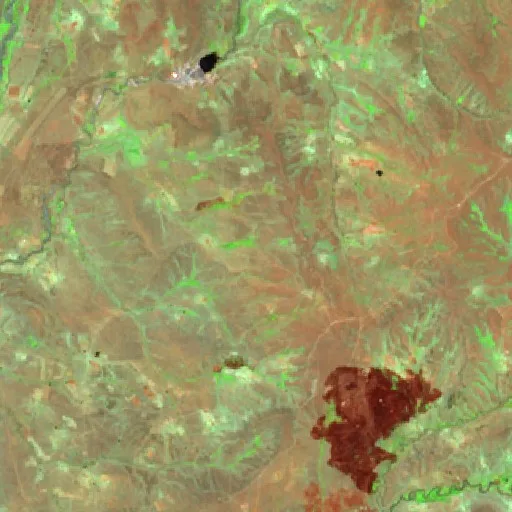 Wildfire near Accocunca — Sentinel-2 SWIR (fuego)