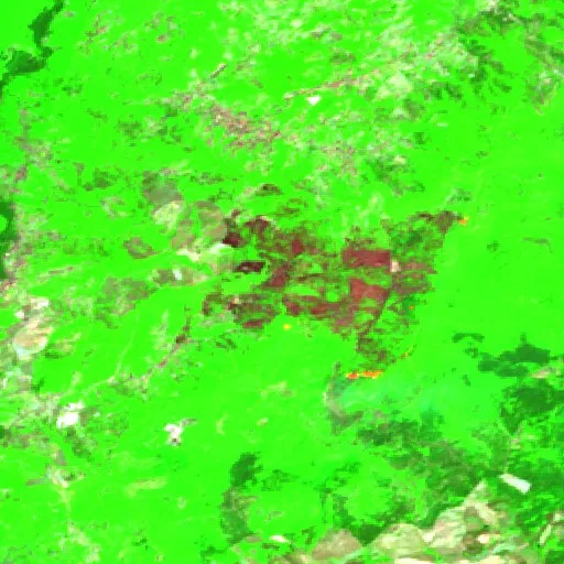 Wildfire near Acri — Sentinel-2 SWIR (fuego)