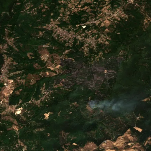 Wildfire near Acri — Sentinel-2 true color