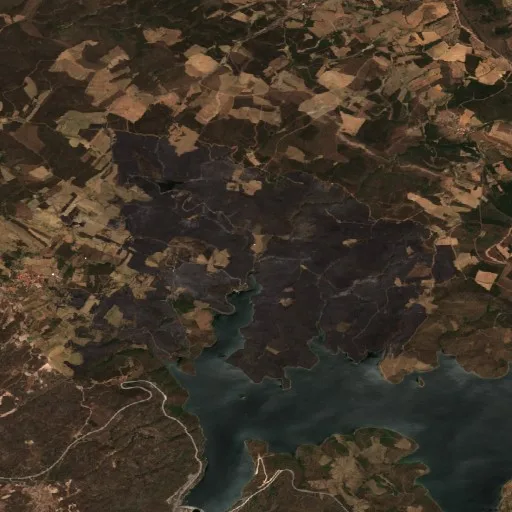 Wildfire near Adeganha e Cardanha (PT) — Sentinel-2 true color