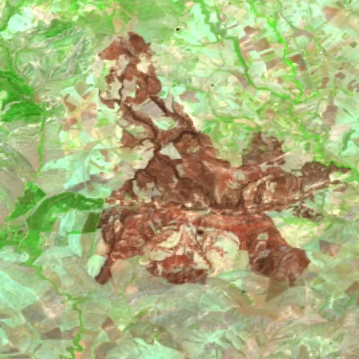 Wildfire near Agira (Jul 18) — Sentinel-2 SWIR (fuego)