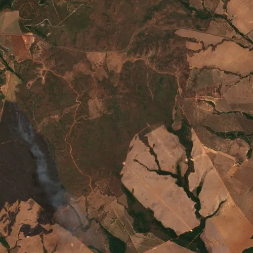 Wildfire near Água Boa (Sep 21) — Sentinel-2 true color