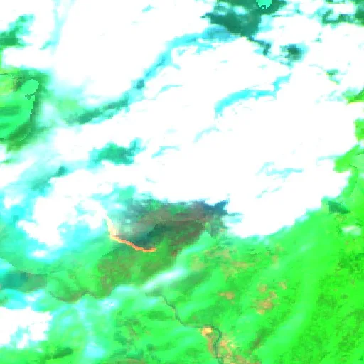 Wildfire near Ailoche (Aug 4) — Sentinel-2 SWIR (fuego)