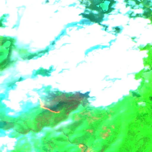 Wildfire near Ailoche (Aug 9) — Sentinel-2 SWIR (fuego)