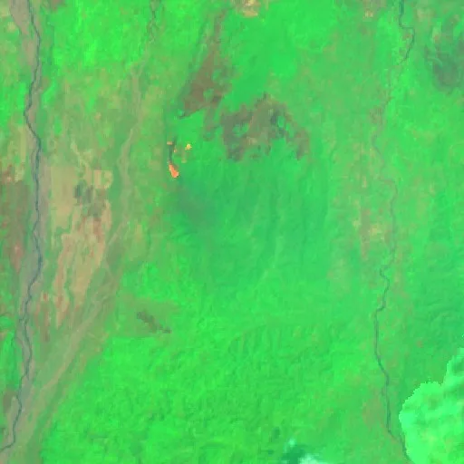 Wildfire near Airbuaya (Oct 21) — Sentinel-2 SWIR