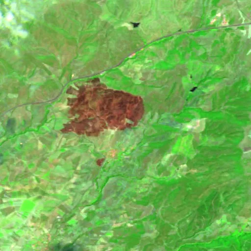 Wildfire near Alaşehir — Sentinel-2 SWIR (fuego)
