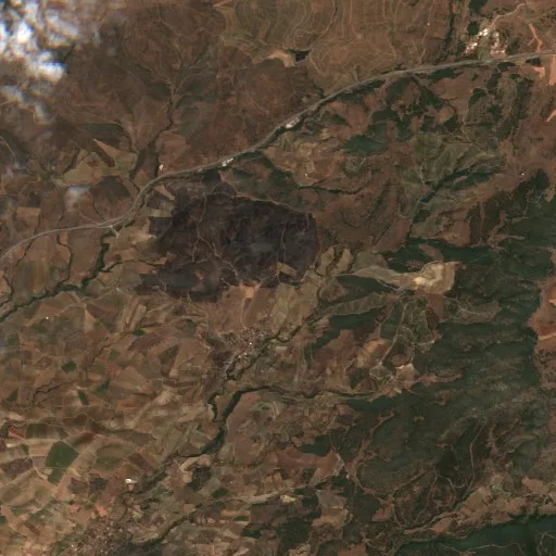 Wildfire near Alaşehir — Sentinel-2 true color