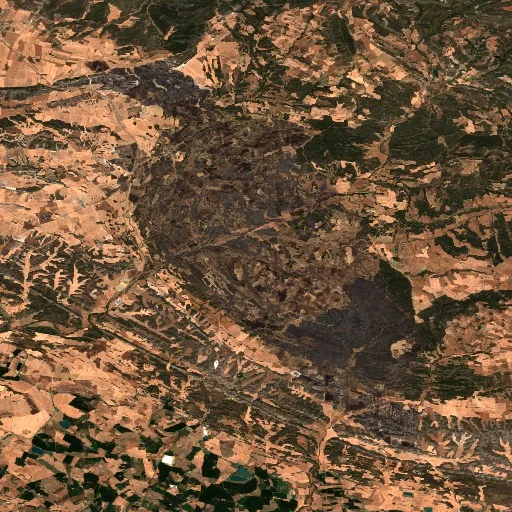 Wildfire near Alcampell (ES) — Sentinel-2 true color
