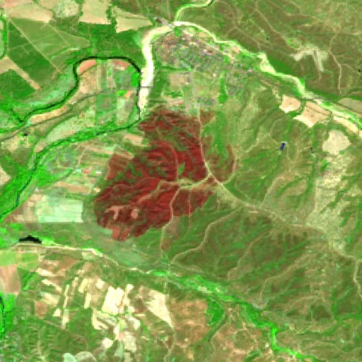 Incendio cerca de Aldea del Fresno — Sentinel-2 SWIR (fuego)