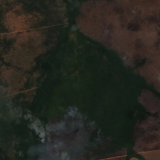 Wildfire near Aldeia Bacaeri (Aug 21) — Sentinel-2 true color