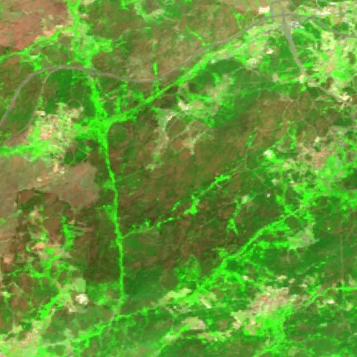 Wildfire near Alijó (Jul 22 #2) — Sentinel-2 SWIR (fuego)