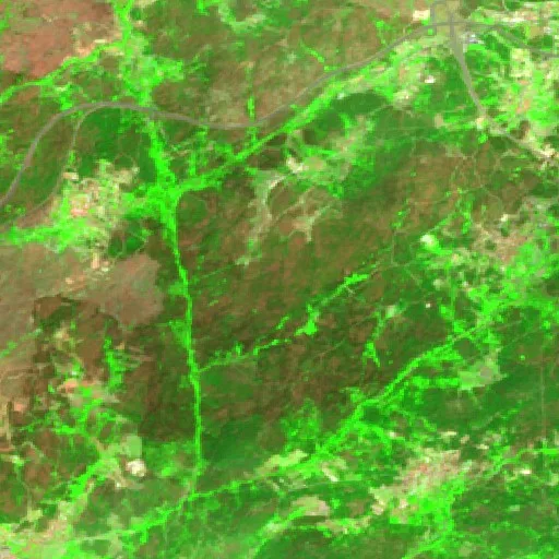 Wildfire near Alijó — Sentinel-2 SWIR (fuego)