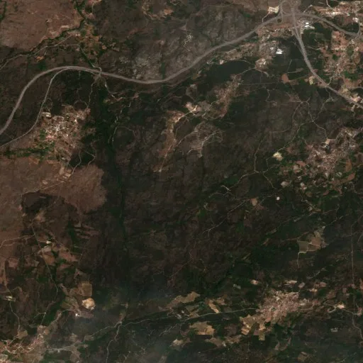 Wildfire near Alijó — Sentinel-2 true color