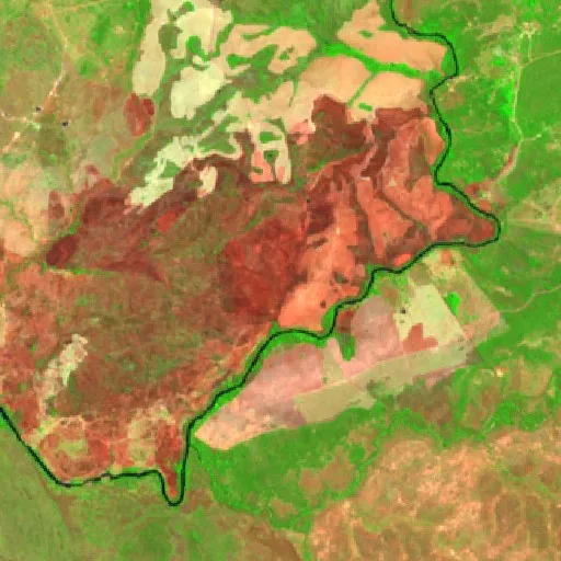 Wildfire near Almas (Aug 27) — Sentinel-2 SWIR (fuego)