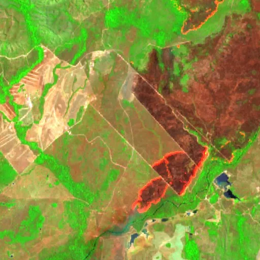Incendio cerca de Almas (28 sep) — Sentinel-2 SWIR (fuego)