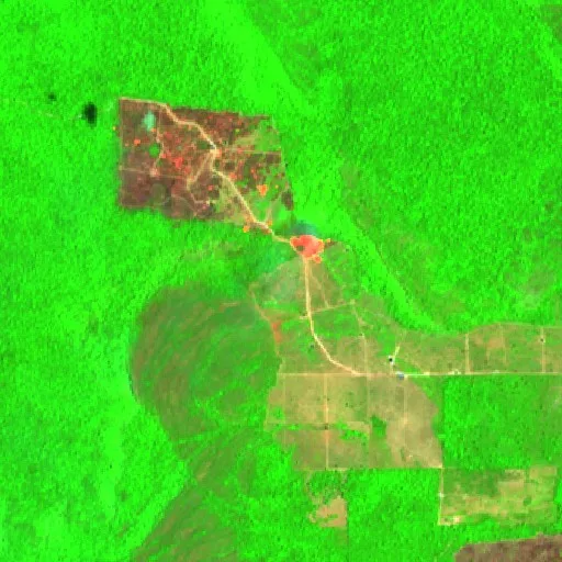 Wildfire near Altamira (Oct 7) — Sentinel-2 SWIR (fuego)